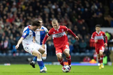 Middlesborough 'dan Riley McGree 29 Aralık 202' de Ewood Park, Blackburn, İngiltere 'de oynanan Blackburn Rovers-Middlesbrough maçında...