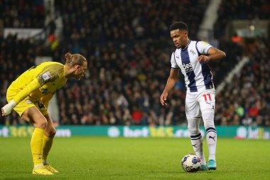 West Bromwich Albion 'un 11 numaralı Grady Diangana maçı sırasında West Bromwich Albion, Preston North End' e karşı The Hawthorns, West Bromwich, Birleşik Krallık, 29 Aralık 202