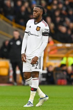 Manchester United 'dan Aaron Wan-Bissaka # 29 Premier League maçında Wolverhampton Wanderers - Manchester United - Molineux, Wolverhampton, Birleşik Krallık, 31 Aralık 202