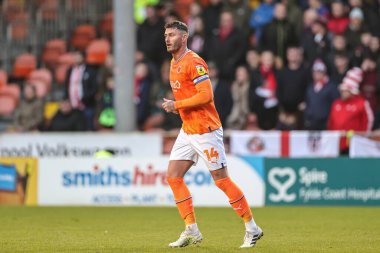 Blackpool 'dan Gary Madine # 14 Gökyüzü İddia Şampiyonası maçı Blackpool Sunderland' a karşı Bloomfield Road, Blackpool, 1 Ocak 202