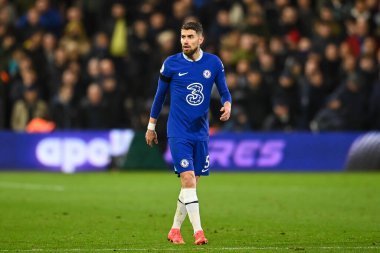 Chelsea 'den Jorginho # 5 Premier Lig maçı sırasında Nottingham Forest Chelsea' ye karşı City Ground, Nottingham, 1 Ocak 202