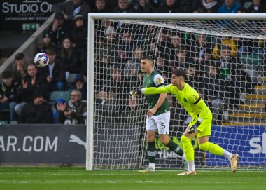 Plymouth Argyle kalecisi Michael Cooper (1), 1 Ocak 202 'de Home Park, Plymouth, İngiltere' de oynanan 1.