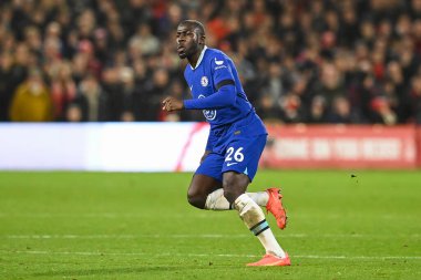 Chelsea Premier Ligi maçında Kalidou Koulibaly # 26 numara Nottingham Forest Chelsea 'ye karşı City Ground, Nottingham, 1 Ocak 202
