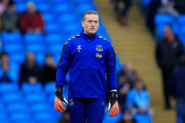 Everton 'dan Jordan Pickford # 1 Premier Lig karşılaşması öncesinde Manchester City Everton' a karşı Etihad Stadyumu, Manchester, İngiltere, 31 Aralık 202