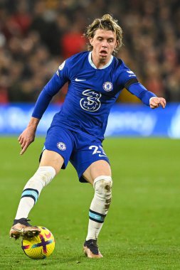 Chelsea 'den Conor Gallagher # 23 Premier League maçında Nottingham Forest Chelsea' ye karşı 1 Ocak 202 'de City Ground, Nottingham, İngiltere' de.