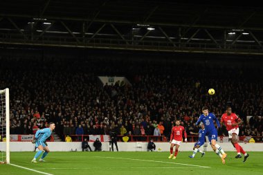 Chelsea 'den Kai Havertz # 29 Premier League maçında Nottingham Forest Chelsea' ye karşı 1 Ocak 202 'de City Ground, Nottingham' da kaleye doğru ilerliyor.
