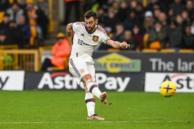 Manchester United 'dan Bruno Fernandes 31 Aralık 202' de İngiltere 'nin Molineux kentinde oynanan Premier League maçında Wolverhampton Wanderers ile Manchester United maçında gol attı.
