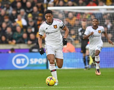 Manchester United 'dan Anthony Martial # 9 Premier League maçında Wolverhampton Wanderers, Manchester United' a karşı Molineux, Wolverhampton, Birleşik Krallık 'ta 31 Aralık 202