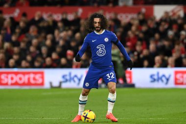 Chelsea 'li Marc Cucurella # 32 Premier League maçında Nottingham Forest Chelsea' ye karşı 1 Ocak 202 'de City Ground, Nottingham, İngiltere
