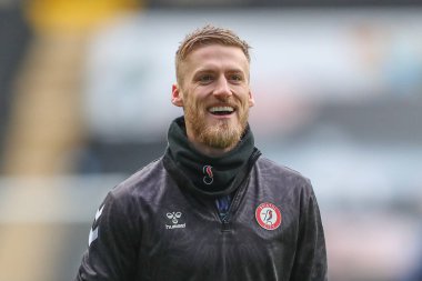 Bristol City 'den Daniel Bentley # 1. Maç öncesi ısınma maçında Coventry City, Coventry Building Society Arena' da Bristol City 'ye karşı, 1 Ocak 202