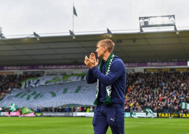 Plymouth Argyle forvet Ben Waine (23), 1 Ocak 202 'de Home Park, Plymouth, İngiltere' de oynanan Sky Bet 1 maçı öncesinde Home Park 'ta karşılandı.