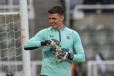 Newcastle United 'ın 22. Nick Pope Premier League karşılaşması öncesinde oynanan maç öncesi ısınma sırasında Newcastle United ile Leeds United arasında 31 Aralık 202' de St. James 's Park, Newcastle' da oynanacak.