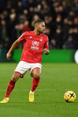 Nottingham Ormanı 'ndan Renan Lodi # 32 Premier League maçında Nottingham Forest Chelsea' ye karşı 1 Ocak 202 'de City Ground, Nottingham, İngiltere