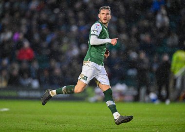 Plymouth Argyle orta saha oyuncusu Danny Mayor (10), Sky Bet League 1 maçında Plymouth Argyle, Home Park, Plymouth, İngiltere 'de MK Dons' a karşı, 1 Ocak 202