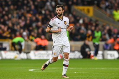 Manchester United takımının Bruno Fernandes # 8 Premier League maçında Wolverhampton Wanderers, Manchester United 'a karşı Molineux, Wolverhampton, Birleşik Krallık' ta 31 Aralık 202