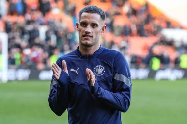 Blackpool 'dan Jerry Yates # 9 Sky Bet Şampiyonası maçında Blackpool - Sunderland Bloomfield Road, Blackpool, 1 Ocak 202