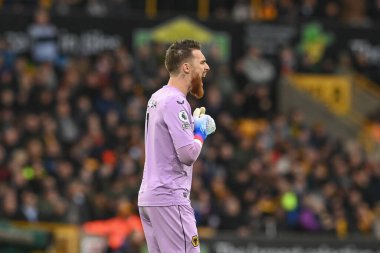 Wolverhampton Wanderers 'dan Jos S # 1 Premier League maçında takım arkadaşlarına bağırıyor Wolverhampton Wanderers, Manchester United' a karşı Molineux, Wolverhampton, Birleşik Krallık, 31 Aralık 2022