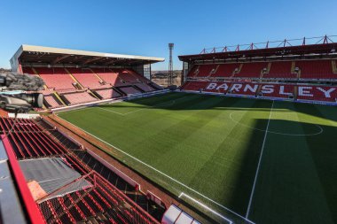 Oakwell 'in Sky Bet Ligi 1 maçı öncesinde Oakwell, Barnsley' e karşı Bolton Wanderers maçının genel görünümü, 2 Ocak 202