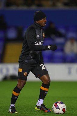 Hull City 'den Jean Michal Seri # 24 numaralı maç öncesi ısınma maçı öncesinde Birmingham City ile Hull City arasında St Andrews, Birmingham, Birleşik Krallık' ta 30 Aralık 2022 'de oynanan karşılaşma.