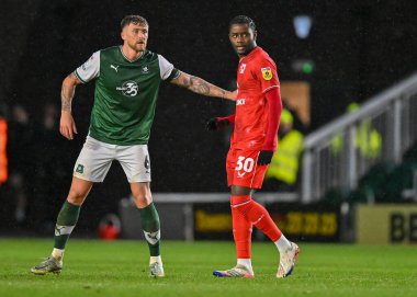 Plymouth Argyle defans oyuncusu Dan Scarr (6), 1 Ocak 202 tarihinde İngiltere 'nin Plymouth kentinde oynanan Sky Bet 1 karşılaşmasında defans oyuncusu Plymouth Argyle, MK Dons' a karşı.