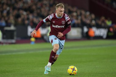 West Ham United Premier Lig maçında 20 numaralı Jarrod Bowen, 30 Aralık 202 'de Londra Stadyumu' nda Brentford 'a karşı.
