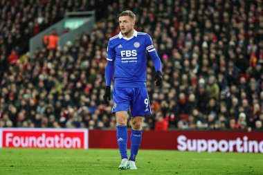 Leicester City 'den Jamie Vardy # 9 Premier League maçı sırasında Liverpool - Leicester City Anfield, Liverpool, İngiltere, 30 Aralık 202