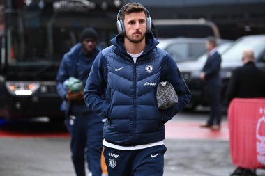 Chelsea 'nin Mason Dağı # 19 Premier Lig maçından önce Nottingham Forest Chelsea' ye karşı City Ground, Nottingham, 1 Ocak 202 'de geliyor.