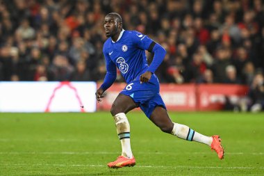 Chelsea Premier Ligi maçında Kalidou Koulibaly # 26 numara Nottingham Forest Chelsea 'ye karşı City Ground, Nottingham, 1 Ocak 202