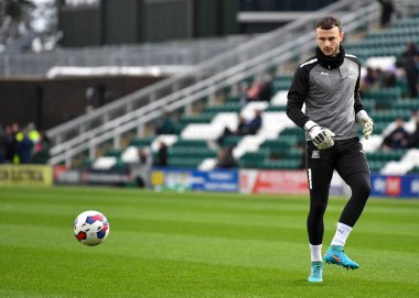 Plymouth Argyle kalecisi Callum Burton (25), 1 Ocak 202 'de Home Park, Plymouth, İngiltere' de oynanan 1.