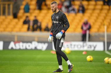 Manchester United 'dan David De Gea Premier Lig karşılaşması öncesi ısınma öncesi Wolverhampton Wanderers' a karşı Molineux, Wolverhampton, Birleşik Krallık 'ta 31 Aralık 202