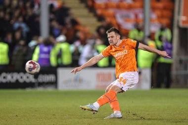 Blackpool 'dan Jordan Thorniley # 34 Sky Bet Şampiyonası maçında Blackpool Sunderland' a karşı Bloomfield Road, Blackpool, Birleşik Krallık, 1 Ocak 202