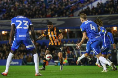 Hull City 'den Allahyar Sayyadmanesh # 9. Gökyüzü İddia Şampiyonası maçında Birmingham City, St Andrews, Birmingham, Birleşik Krallık' ta Hull City 'ye karşı.