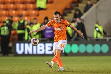 Blackpool 'dan Jordan Thorniley # 34 Sky Bet Şampiyonası' nda Blackpool - Sunderland maçı, Bloomfield Road, Blackpool, İngiltere, 1 Ocak 202