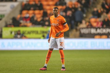 Blackpool 'dan Marvin Ekpiteta # 21 Sky Bet Şampiyonası' nda Blackpool Sunderland 'a karşı Bloomfield Road, Blackpool, 1 Ocak 202