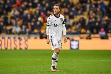 Premier Lig karşılaşmasında Manchester United 'ın Christian Eriksen # 14' ü Wolverhampton Wanderers 'a karşı Molineux, Wolverhampton, Birleşik Krallık' ta 31 Aralık 202