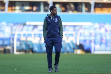 Middlesbrough 'dan Chuba Akpom # 29, 2 Ocak 202' de Birmingham City ile Middlesbrough arasındaki Gökyüzü İddia Şampiyonası maçından önce geldi.