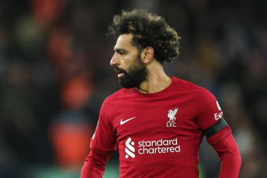 Liverpool 'dan Mohamed Salah # 11 Premier Lig maçı sırasında Liverpool, Liverpool City' ye karşı Anfield, Liverpool, Birleşik Krallık, 30 Aralık 202