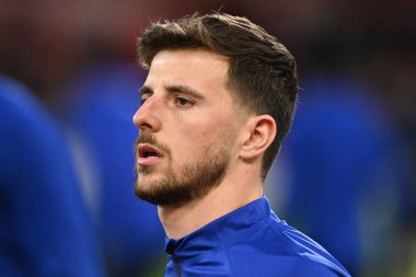 1 Ocak 202 'de Nottingham Forest Chelsea' ye karşı Chelsea City Ground, Nottingham, İngiltere 'de oynanan Premier Lig maçından önce 19 numaralı Mason Mount.