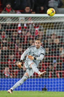 Leicester City 'den Danny Ward 30 Aralık 202' de Liverpool, Liverpool 'a karşı Leicester City' de oynanan Premier League maçında sahayı temizledi.