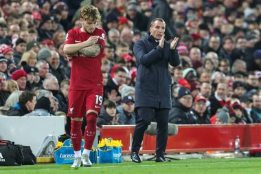 Leicester City 'nin teknik direktörü Brendan Rodgers Premier Lig maçında Liverpool, Liverpool City' ye karşı Anfield, Liverpool, Birleşik Krallık, 30 Aralık 202
