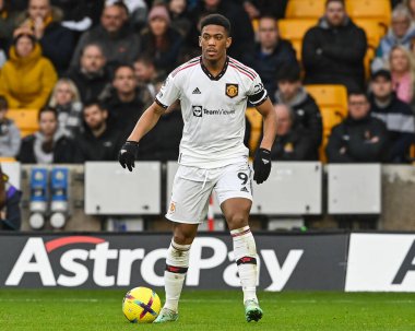 Manchester United 'dan Anthony Martial # 9 Premier League maçında Wolverhampton Wanderers ile Manchester United arasında 31 Aralık 202' de Molineux, Wolverhampton, İngiltere 'de bir ara verdi.