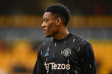 Manchester United 'dan Anthony Martial # 9 Premier League karşılaşması öncesinde Wolverhampton Wanderers, Manchester United' a karşı Molineux, Wolverhampton, Birleşik Krallık 'ta 31 Aralık 202' de oynanan maç öncesi ısınma maçında