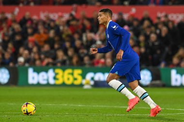 Chelsea 'den Thiago Silva Premier Lig maçı sırasında Nottingham Forest Chelsea' ye karşı 1 Ocak 202 'de City Ground, Nottingham, İngiltere