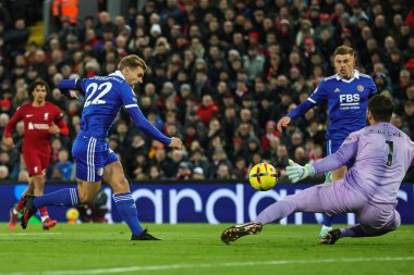 Leicester City 'den Kiernan Dewsbury-Hall # 22 Premier League maçında Liverpool, Liverpool City' ye karşı 30 Aralık 202 'de Anfield, Liverpool, İngiltere' de 0-1 berabere kaldı.