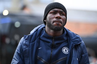 Chelsea 'den Kalidou Koulibaly # 26 Premier League maçından önce Nottingham Forest Chelsea' ye karşı City Ground, Nottingham, 1 Ocak 202 'de geliyor.