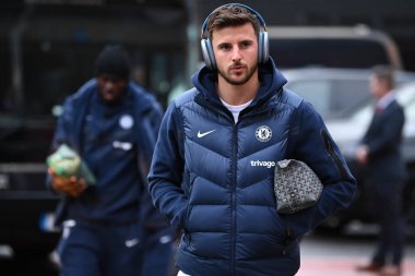 Chelsea 'nin Mason Dağı # 19 Premier Lig maçından önce Nottingham Forest Chelsea' ye karşı City Ground, Nottingham, 1 Ocak 202 'de geliyor.