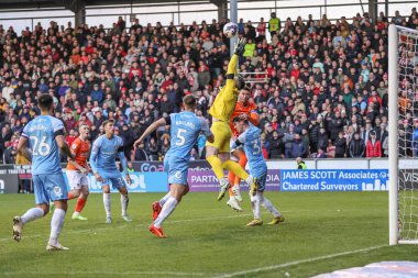 Blackpool 'dan Gary Madine # 14 Sky Bet Şampiyonası' nda Sunderland 'dan Anthony Patterson # 1 ile Bloomfield Road, Blackpool, İngiltere' de oynanan Blackpool - 1 Ocak 202 karşılaşmasında karşılaşacak.