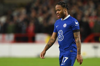 Premier Lig maçında Chelsea City Ground, Nottingham, İngiltere 1 Ocak 202 'de Nottingham Forest Chelsea' ye karşı 17. Raheem Sterling