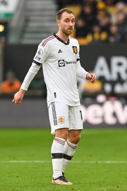 Premier Lig karşılaşmasında Manchester United 'ın Christian Eriksen # 14' ü Wolverhampton Wanderers 'a karşı Molineux, Wolverhampton, Birleşik Krallık' ta 31 Aralık 202