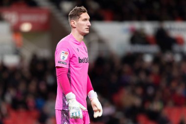 Stoke City 'den Jack Bonham # 13, Stoke City - Burnley maçı sırasında 30 Aralık 202' de Bet365 Stadyumu, Stoke-on-Trent 'de oynanacak.